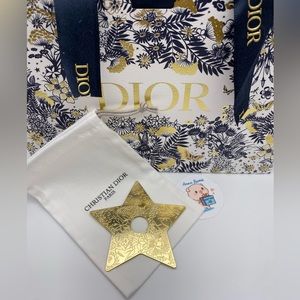 Dior gold tone Flower star charm with Gift bag & la collection dust bag